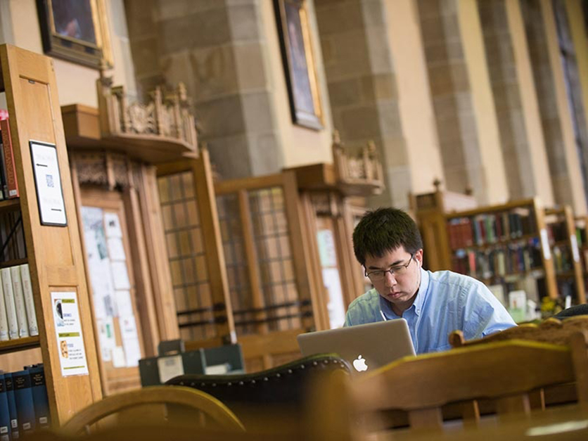 Some serious studying in Deering Library